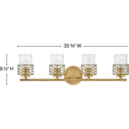 Hinkley Lighting Della Four Light Vanity Lacquered Brass 50264LCB