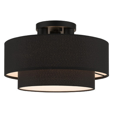 Livex Lighting Bainbridge Collection 3 Light Black Large Semi-Flush 50272-04