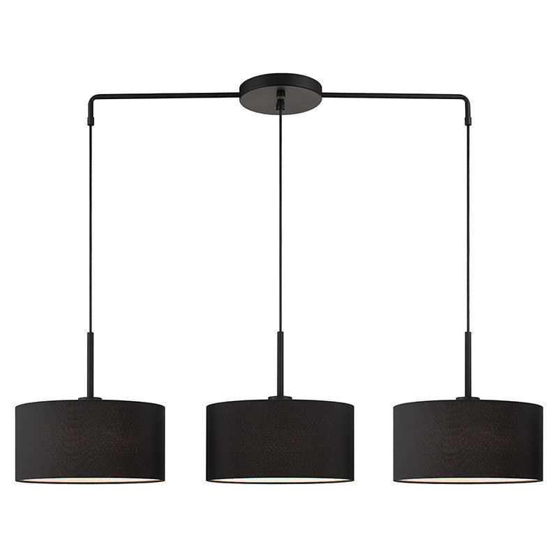 Livex Lighting Bainbridge Collection 3 Light Black Large Linear Chandelier 50273-04