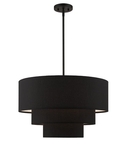 Livex Lighting Bainbridge Collection 4 Light Black Pendant Chandelier 50274-04