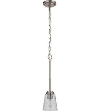 Craftmade 1 Light Mini Pendant in Brushed Polished Nickel 50291-BNK