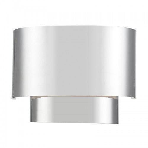 Livex Lighting Springview 1 Light Polished Chrome ADA Sconce with Polished Chrome Metal Shade with Shiny White Inside 50299-05