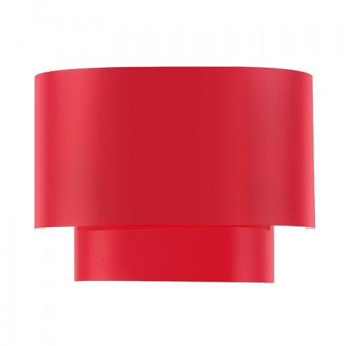 Livex Lighting Springview 1 Light Shiny Red ADA Sconce with Shiny Red Metal Shade with Shiny White Inside 50299-72