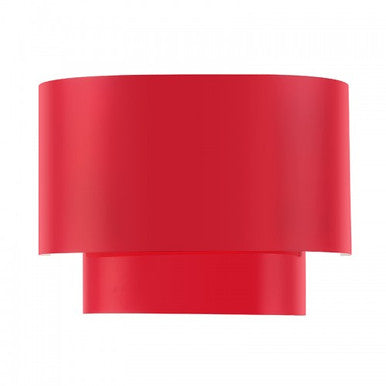 Livex Lighting Springview 1 Light Shiny Red ADA Sconce with Shiny Red Metal Shade with Shiny White Inside 50299-72