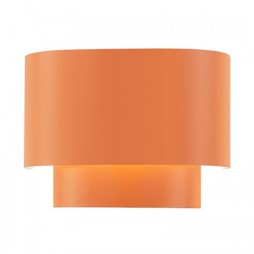 Livex Lighting Springview 1 Light Shiny Orange ADA Sconce with Shiny Orange Metal Shade with Shiny White Inside 50299-77