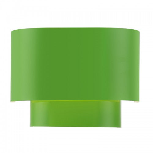 Livex Lighting Springview 1 Light Shiny Apple Green ADA Sconce with Shiny Apple Green Metal Shade with Shiny White Inside 50299-78