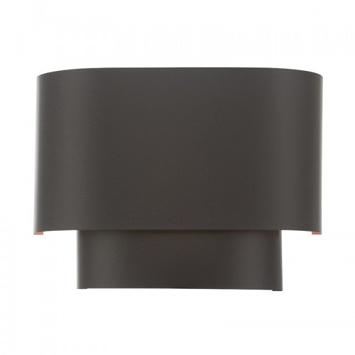 Livex Lighting Springview 1 Light English Bronze ADA Sconce with English Bronze Metal Shade with Gold Inside 50299-92