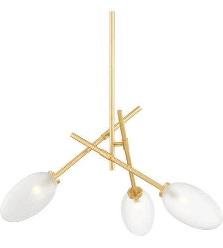 Hudson Valley Lighting Alberton 3 Light Chandelier in Aged Brass 5031-AGB