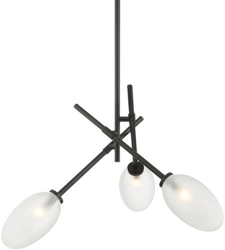 Hudson Valley Lighting Alberton 3 Light Chandelier in Black Brass 5031-BBR