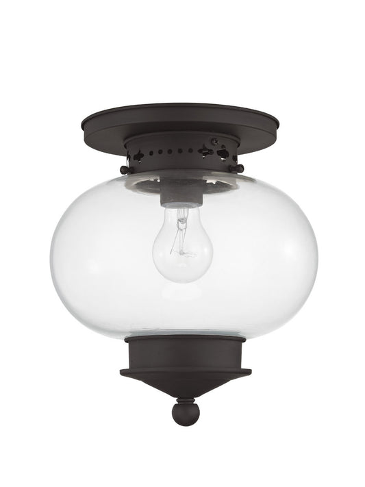 Livex Lighting Harbor Collection 1 Light Bronze Ceiling Mount in Bronze 5032-07