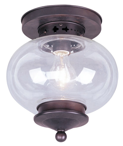 Livex Lighting Harbor Collection 1 Light Bronze Ceiling Mount in Bronze 5032-07