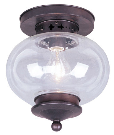 Livex Lighting Harbor Collection 1 Light Bronze Ceiling Mount in Bronze 5032-07