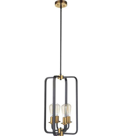 Craftmade 4 Light Foyer in Flat Black/Satin Brass 50334-FBSB