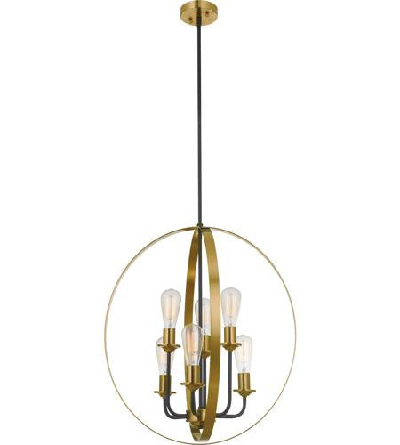 Craftmade 6 Light Foyer in Flat Black/Satin Brass 50336-FBSB