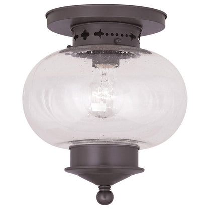 Livex Lighting Harbor Collection 1 Light Bronze Ceiling Mount in Bronze 5036-07