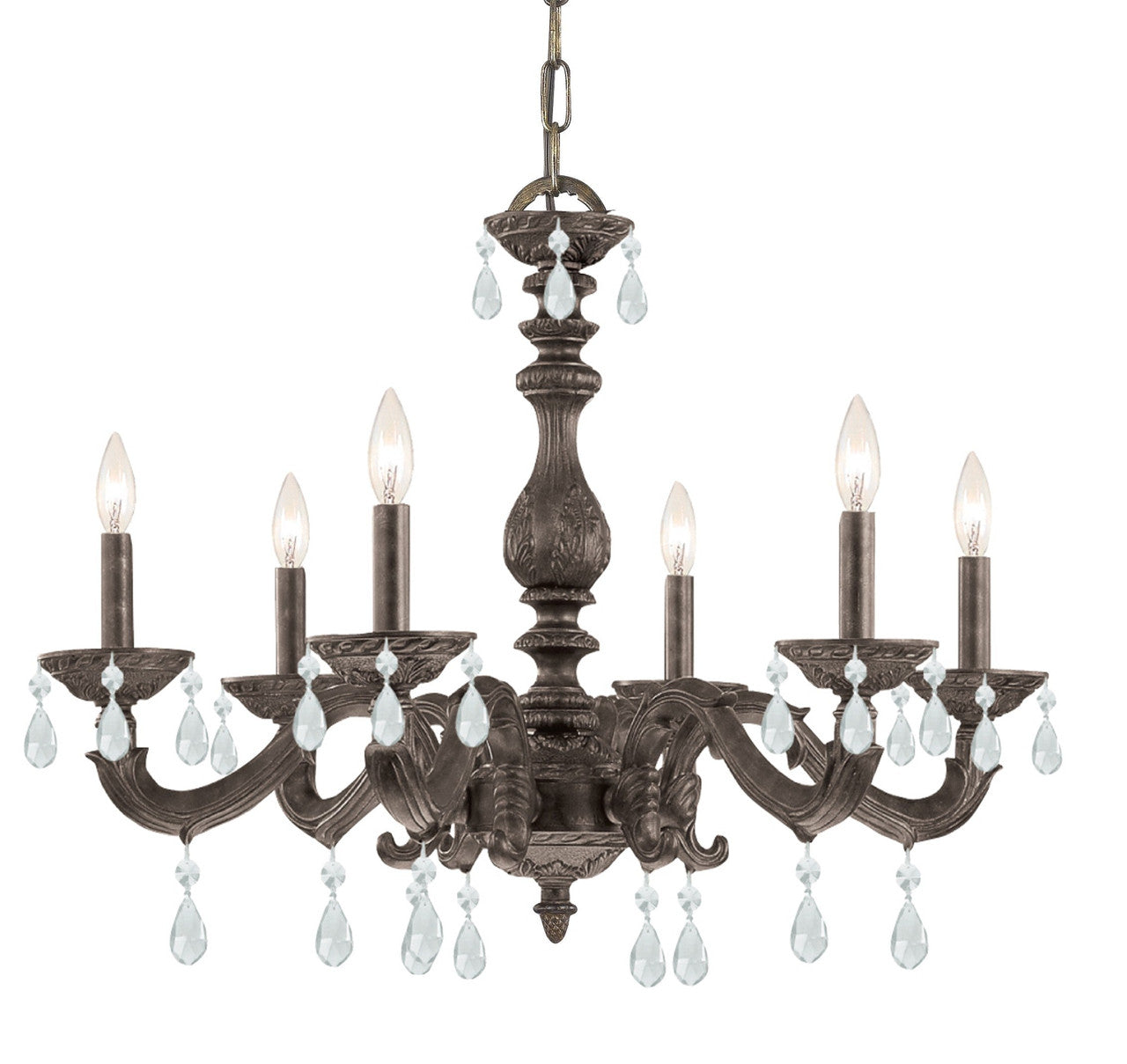 Crystorama Paris Market 6 Light Clear Crystal Venetian Bronze Chandelier 5036-VB-CL-MWP