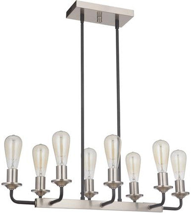 Craftmade 8 Light Island in Flat Black/Brushed Polished Nickel 50378-FBBNK