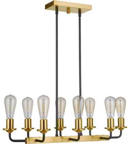 Craftmade 8 Light Island in Flat Black/Satin Brass 50378-FBSB