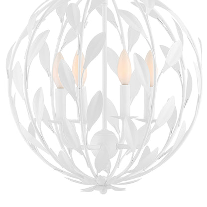 Crystorama Broche 4 Light Matte White Mini Chandelier 504-MT