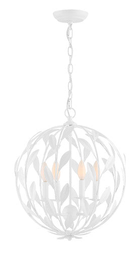 Crystorama Broche 4 Light Matte White Mini Chandelier 504-MT