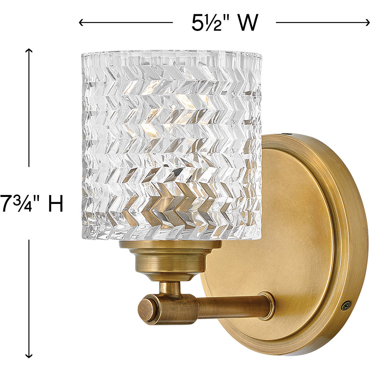 Hinkley Lighting Elle Single Light Vanity Heritage Brass 5040HB