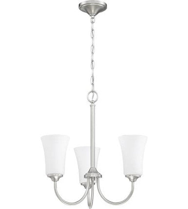 Craftmade 3 Light Chandelier in Brushed Polished Nickel 50423-BNK-WG