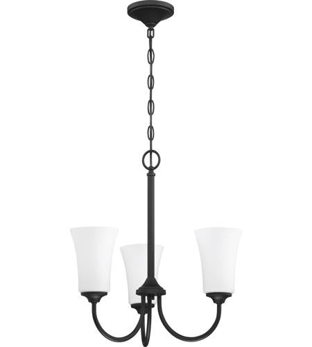 Craftmade 3 Light Chandelier in Flat Black 50423-FB-WG