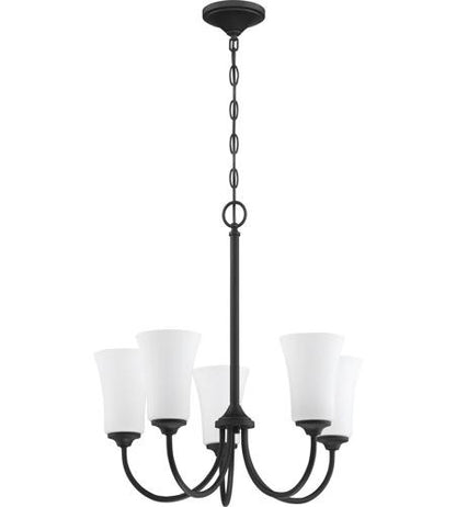 Craftmade 5 Light Chandelier in Flat Black 50425-FB-WG