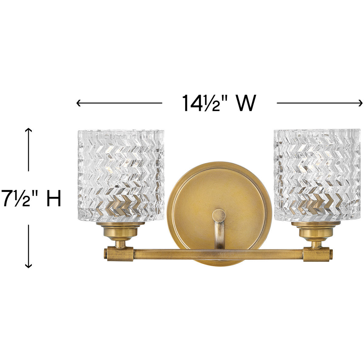 Hinkley Lighting Elle Two Light Vanity Heritage Brass 5042HB