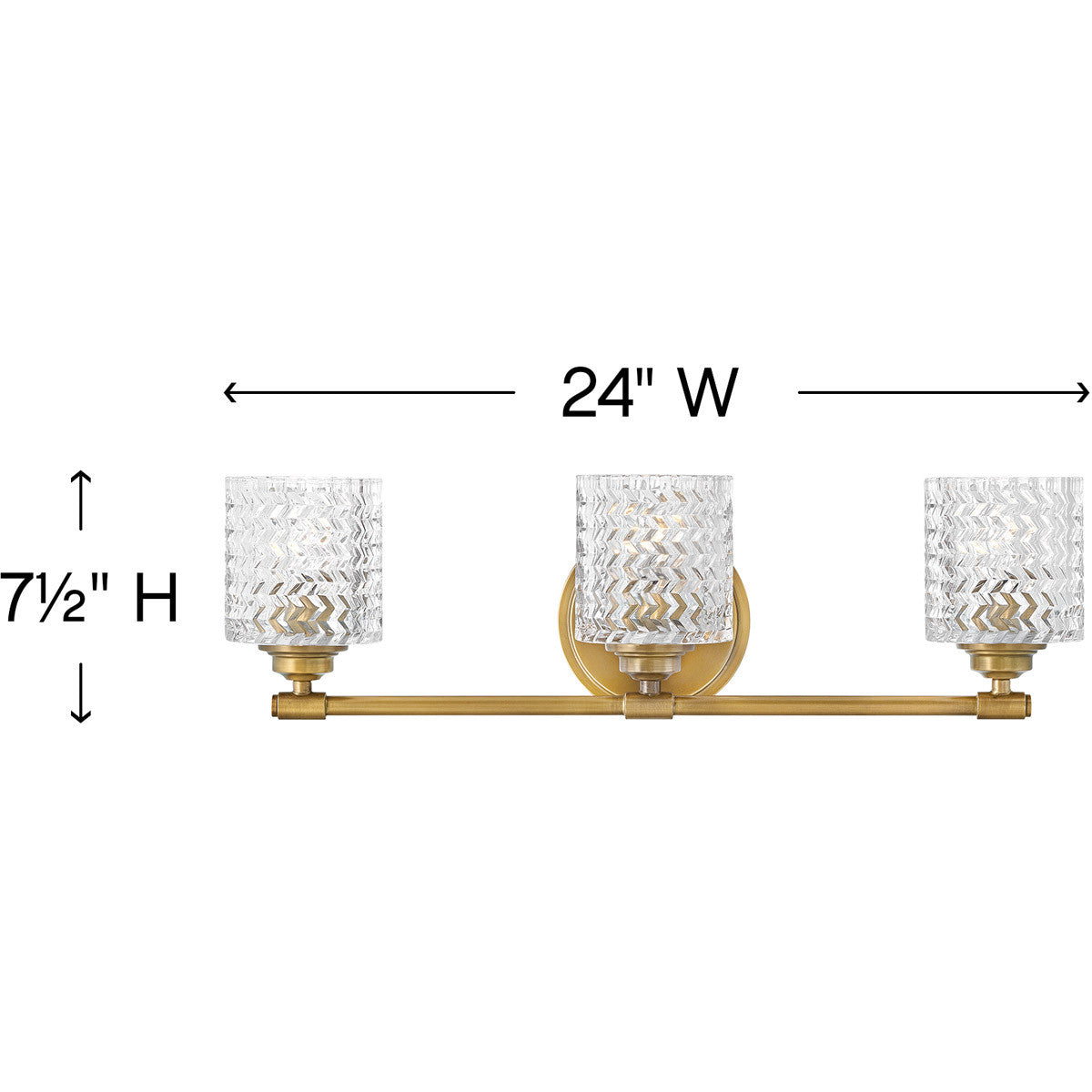 Hinkley Lighting Elle Three Light Vanity Heritage Brass 5043HB