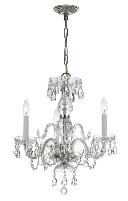 Crystorama Traditional Crystal 3 Light Clear Italian Crystal Polished Chrome Mini Chandelier 5044-CH-CL-I