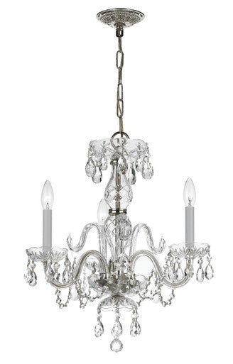 Crystorama Traditional Crystal 3 Light Clear Italian Crystal Polished Chrome Mini Chandelier 5044-CH-CL-I