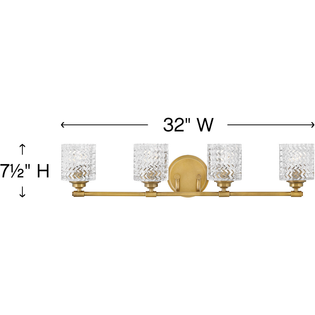 Hinkley Lighting Elle Four Light Vanity Heritage Brass 5044HB