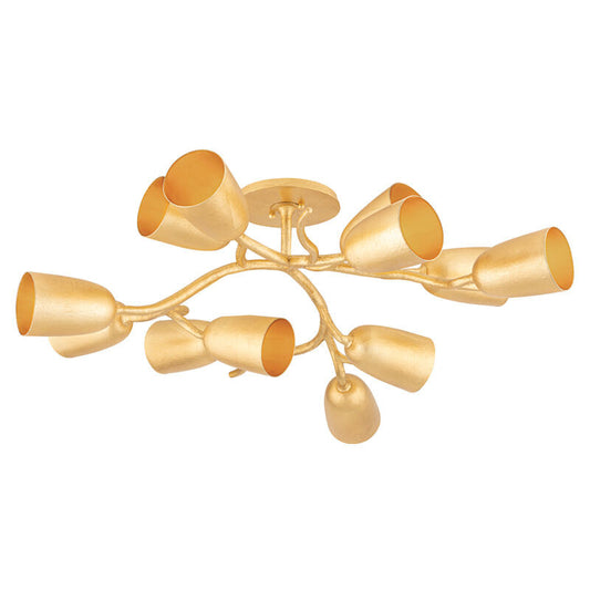 Hudson Valley Lighting Vine Semi Flush in Gold Leaf 5045-GL