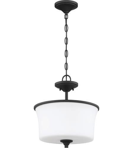 Craftmade Gwyneth 2 Light Convertible Semi Flush in Flat Black (White Glass) 50452-FB-WG