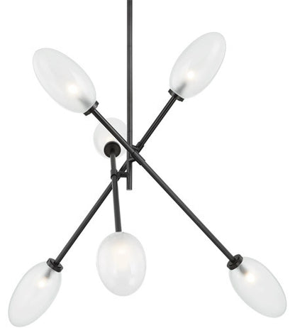 Hudson Valley Lighting Alberton 6 Light Chandelier in Black Brass 5052-BBR