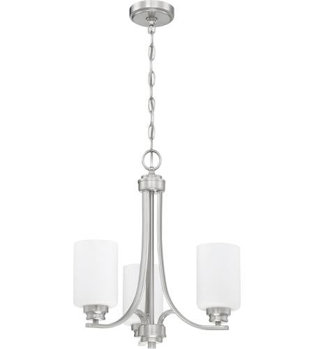 Craftmade 3 Light Chandelier in Brushed Polished Nickel 50523-BNK-WG