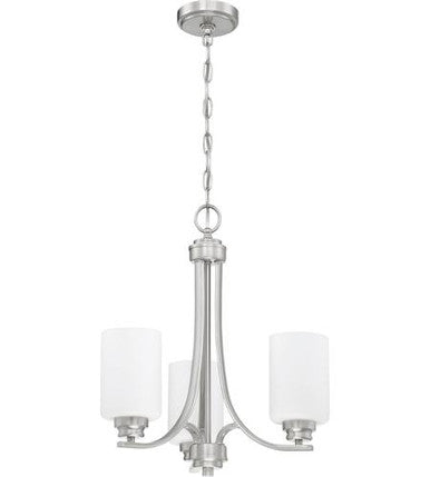 Craftmade 3 Light Chandelier in Brushed Polished Nickel 50523-BNK-WG