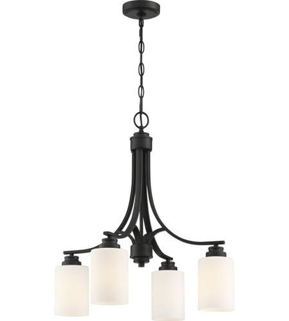 Craftmade 4 Light Chandelier in Flat Black 50524-FB-WG