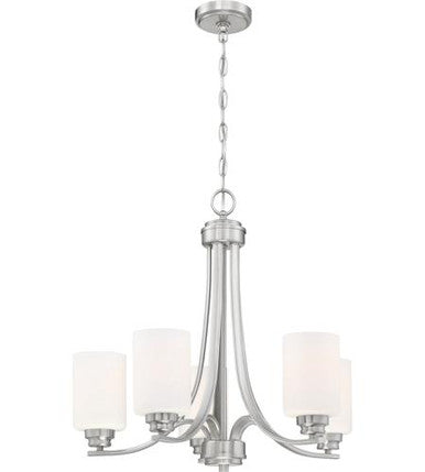 Craftmade 5 Light Chandelier in Brushed Polished Nickel 50525-BNK-WG