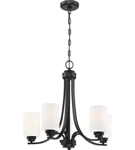 Craftmade 5 Light Chandelier in Flat Black 50525-FB-WG