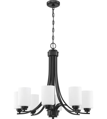 Craftmade 8 Light Chandelier in Flat Black 50528-FB-WG