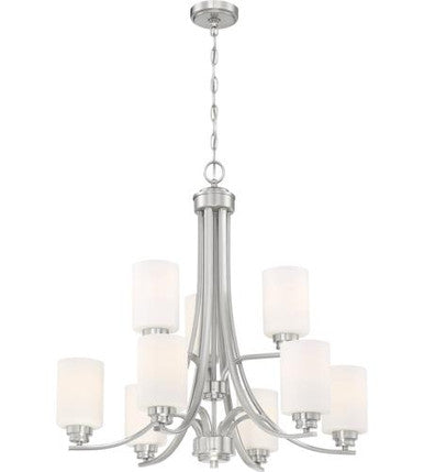 Craftmade 9 Light Chandelier in Brushed Polished Nickel 50529-BNK-WG