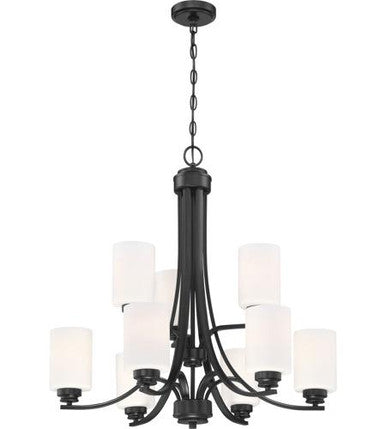 Craftmade 9 Light Chandelier in Flat Black 50529-FB-WG