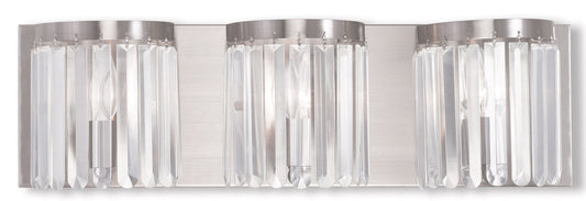 Livex Lighting Ashton Collection 3 Light Brushed Nickel Bath Light in Brushed Nickel 50533-91