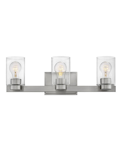 Hinkley Lighting Miley Three Light Vanity Brushed Nickel with Clear glass Clear Seedy Glass 5053BN-CL