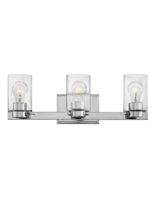 Hinkley Lighting Miley Three Light Vanity Chrome with Clear glass Clear Seedy Glass 5053CM-CL