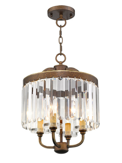 Livex Lighting Ashton Collection 4 Light PBZ Mini Chandelier/Flush Mount in Hand Painted Palacial Bronze 50543-64