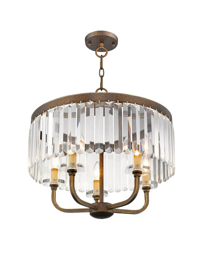 Livex Lighting Ashton Collection 5 Light PBZ Chandelier/Ceiling Mount in Hand Painted Palacial Bronze 50545-64