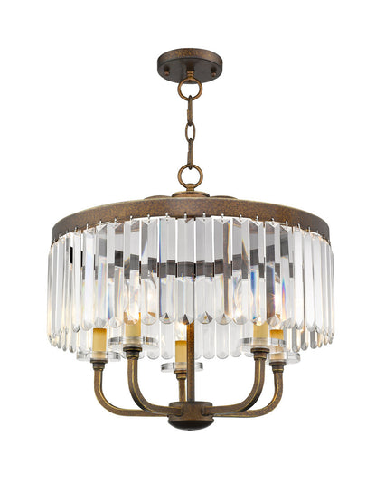 Livex Lighting Ashton Collection 5 Light PBZ Chandelier/Ceiling Mount in Hand Painted Palacial Bronze 50545-64